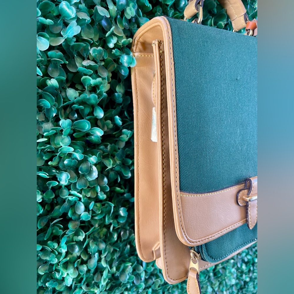 Vintage Leather Canvas Dooney & Bourke Multi Compartment Purse Handbag - Picture 2 of 13
